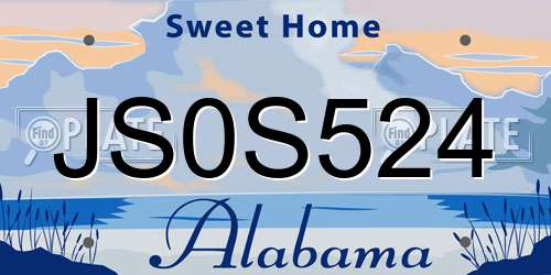 JS0S524 Alabama License Plate