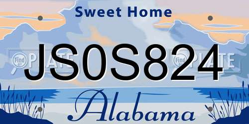 JS0S824 Alabama License Plate