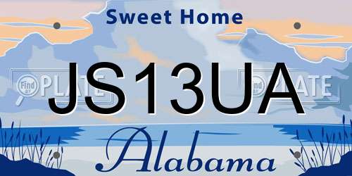 JS13UA Alabama License Plate
