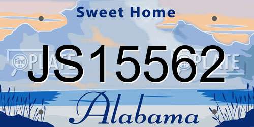 JS15562 Alabama License Plate