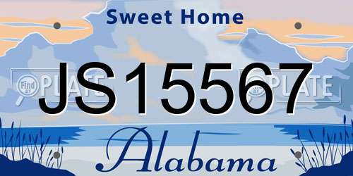 JS15567 Alabama License Plate