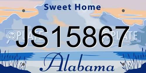 JS15867 Alabama License Plate