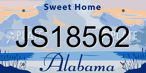 JS18562 Alabama License Plate