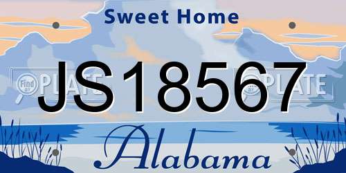 JS18567 Alabama License Plate