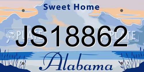 JS18862 Alabama License Plate