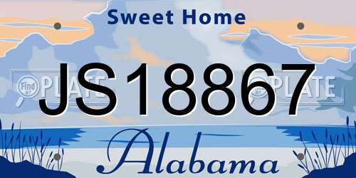 JS18867 Alabama License Plate