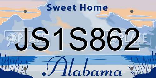 JS1S862 Alabama License Plate