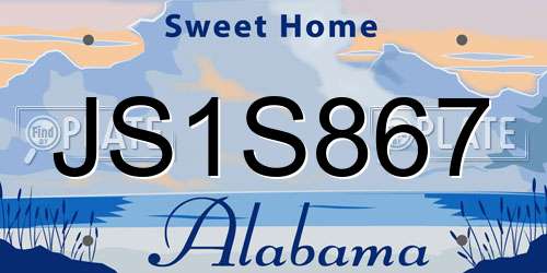 JS1S867 Alabama License Plate