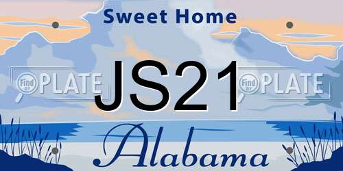 JS21 Alabama License Plate