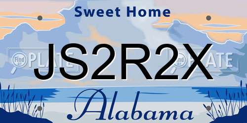 JS2R2X Alabama License Plate