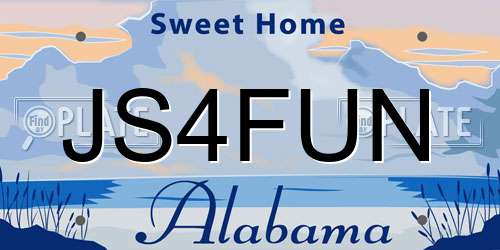 JS4FUN Alabama License Plate
