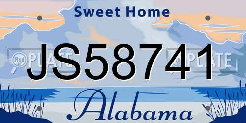 JS58741 Alabama License Plate