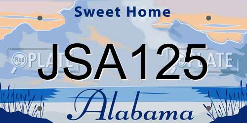 JSA125 Alabama License Plate