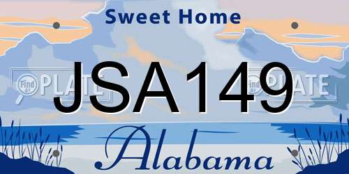 JSA149 Alabama License Plate