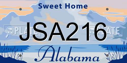 JSA216 Alabama License Plate