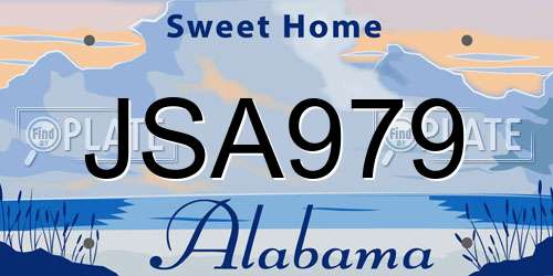 JSA979 Alabama License Plate