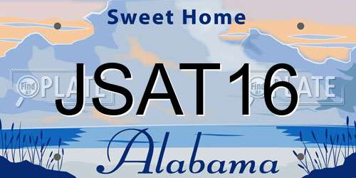 JSAT16 Alabama License Plate