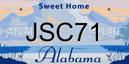 JSC71 Alabama License Plate