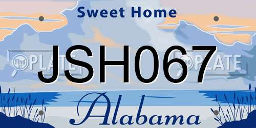JSH067 Alabama License Plate