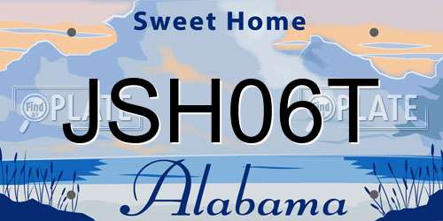 JSH06T Alabama License Plate