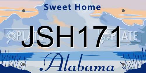 JSH171 Alabama License Plate