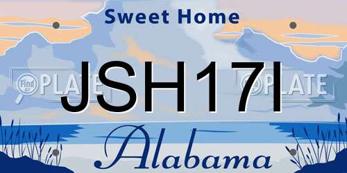 JSH17I Alabama License Plate