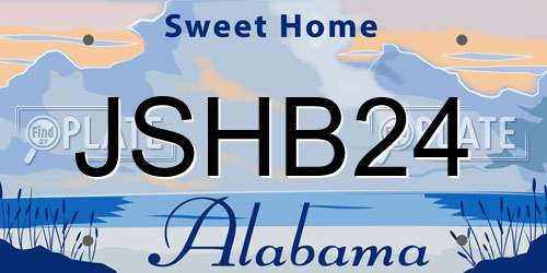 JSHB24 Alabama License Plate