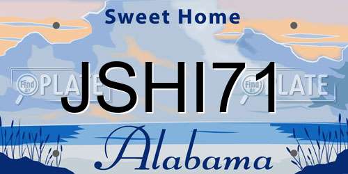 JSHI71 Alabama License Plate