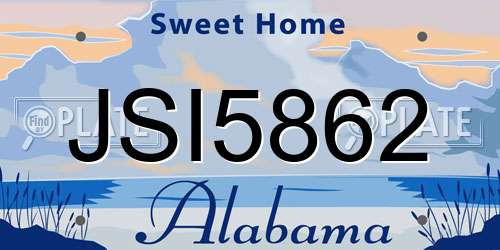JSI5862 Alabama License Plate