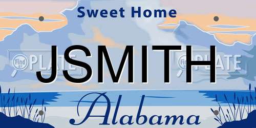 JSMITH Alabama License Plate