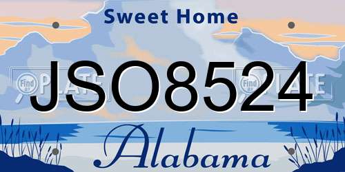 JSO8524 Alabama License Plate