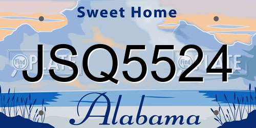 JSQ5524 Alabama License Plate