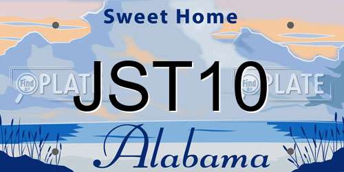 JST10 Alabama License Plate