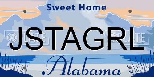 JSTAGRL Alabama License Plate
