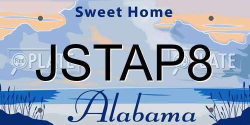 JSTAP8 Alabama License Plate