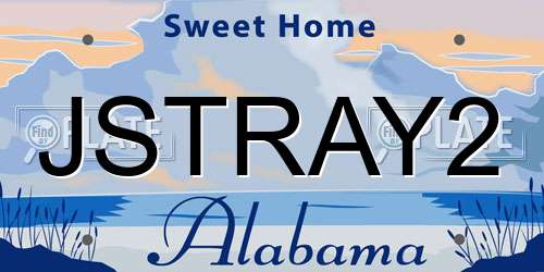 JSTRAY2 Alabama License Plate