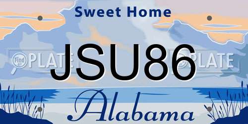 JSU86 Alabama License Plate