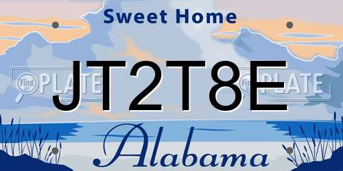JT2T8E Alabama License Plate