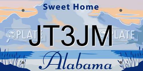 JT3JM Alabama License Plate