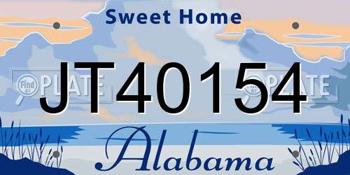 JT40154 Alabama License Plate