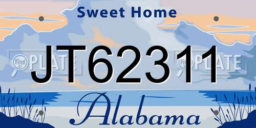 JT62311 Alabama License Plate