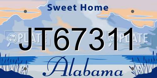 JT67311 Alabama License Plate