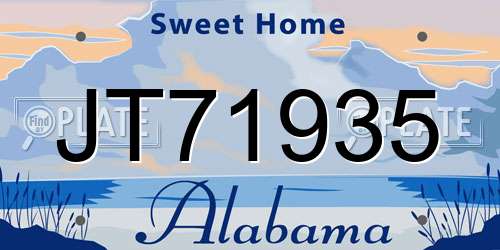 JT71935 Alabama License Plate