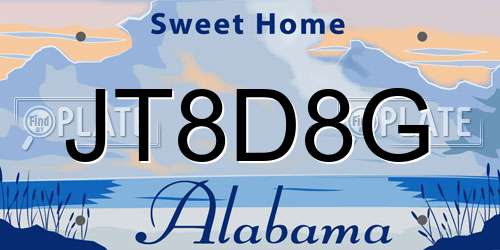 JT8D8G Alabama License Plate