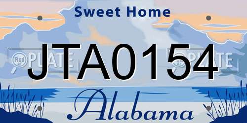 JTA0154 Alabama License Plate