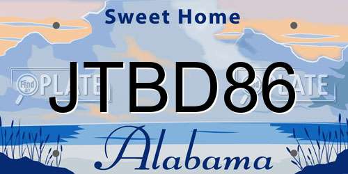 JTBD86 Alabama License Plate
