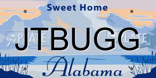 JTBUGG Alabama License Plate