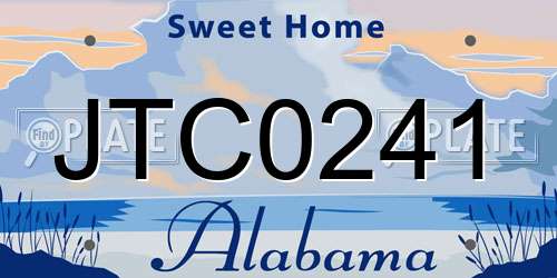 JTC0241 Alabama License Plate