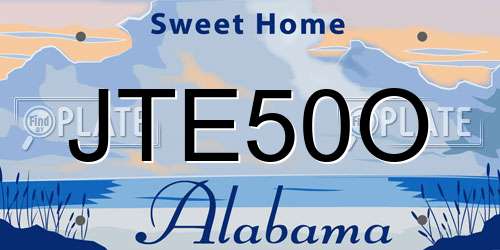 JTE50O Alabama License Plate