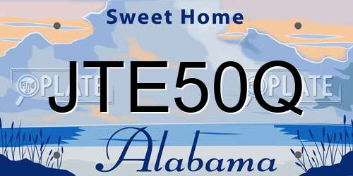 JTE50Q Alabama License Plate